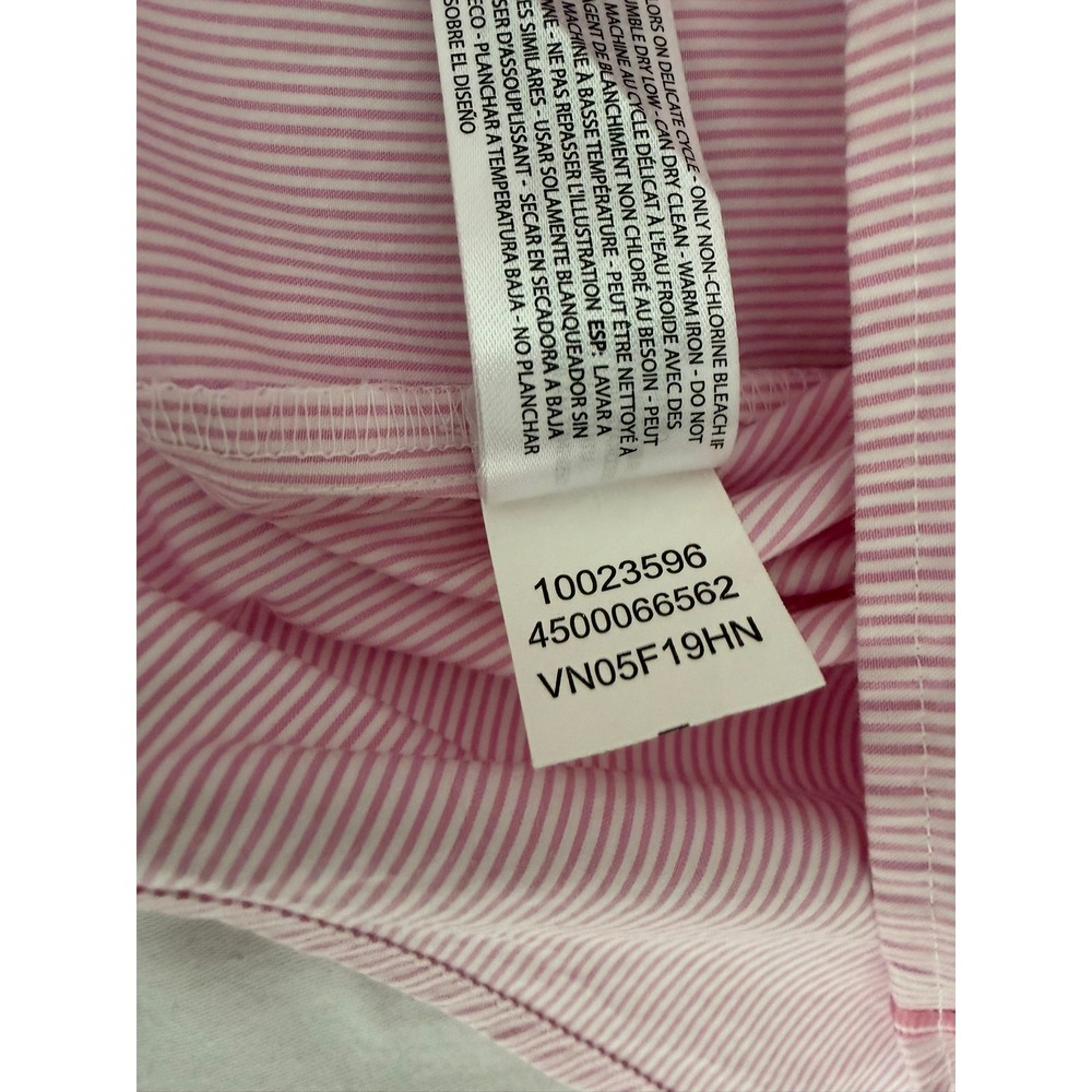 Ariat Shirt Mens Medium Long Sleeve Pro Series Pink White Striped Button Down - Picture 11 of 16